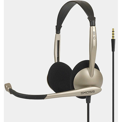 Гарнитура компьютерная стерео On-Ear Koss CS100i, 3.5мм, Uni Mic, 2.4м, кремовый