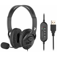 Гарнитура ПК стерео Over-ear 2E CH13 USB, omni-mic, 2м, черный