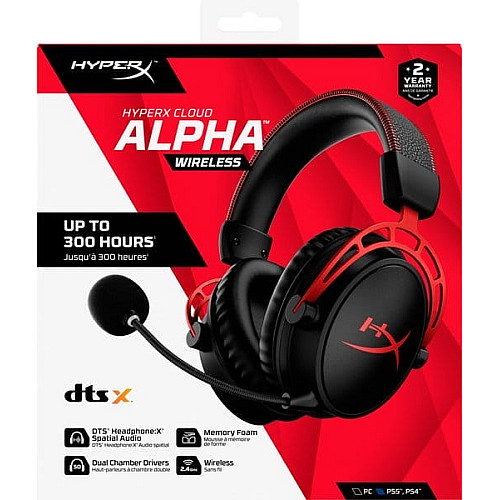 Гарнитура игровая HyperX Cloud Alpha WL/USB-A, черно-красный