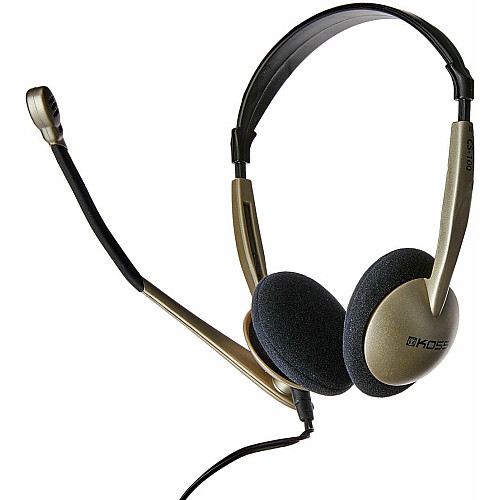 Гарнитура компьютерная стерео On-Ear Koss CS100i, 3.5мм, Uni Mic, 2.4м, кремовый