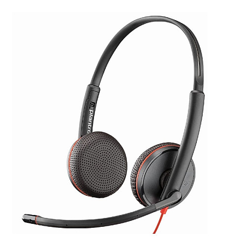 Гарнитура компьютерная стерео On-ear Poly Blackwire 3225 HS, USB-A, 3.5 мм, всенаправленный, черный