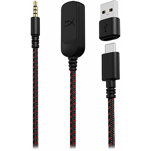 Гарнитура игровая HyperX Cloud III, mini-jack/USB-A/USB-C, 1.2м/1.3м, черно-красный
