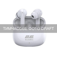 Навушники TWS 2E BudsMini, BT 6.0, IPX4, SBC, Touch control, Mic, білий