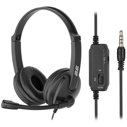 Гарнітура ПК стерео On-ear 2E CH12 mini-jack, omni-mic, 1.2м, чорний