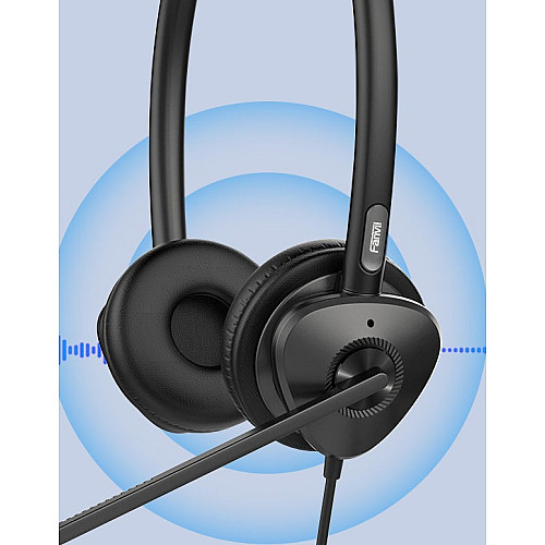 Гарнитура Dual Fanvil HT302, 1xRJ9, гибочный на 260° кронштейн стрелы, технология ENC и шумоподавления