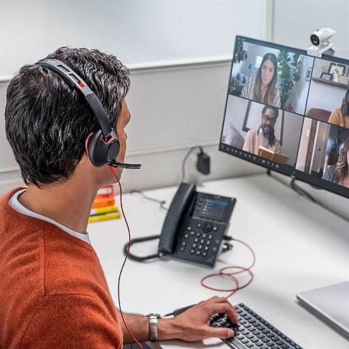 Гарнитура компьютерная моно On-ear Poly Blackwire 5210, USB-A, USB-C, 3.5 мм, всенаправленный, noise cancelling, черный