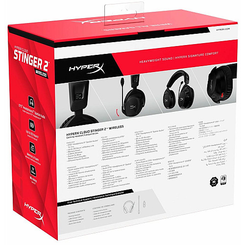 Гарнітура ігрова HyperX Cloud Stinger 2, WL/USB-A, чорний