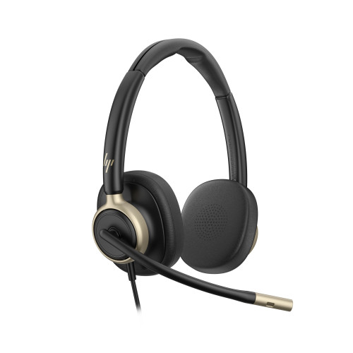 Гарнітура комп'ютерна стерео On-ear HP Poly Mission 825, USB-A, USB-C, 4 x Uni-mic, ANC, Beamforming, AI noise cancelling, Teams, Zoom, Google Meet, чорний