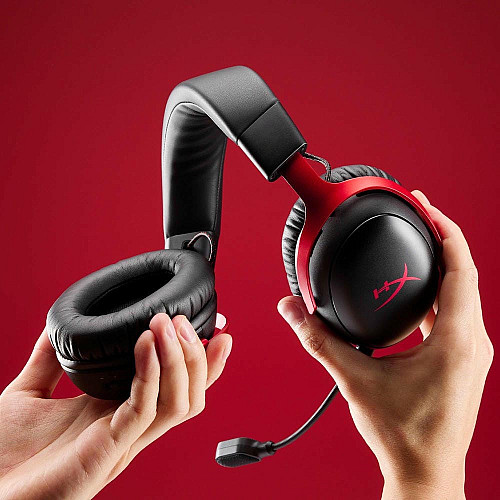 Гарнитура игровая HyperX Cloud III S, WL/USB-A/USB-C, черно-красный