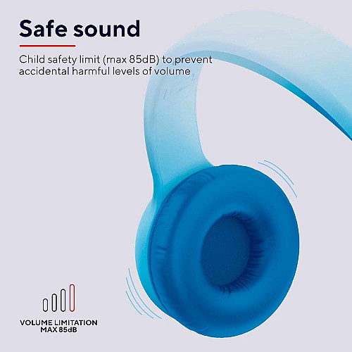 Наушники On-ear Trust Nouna Kids, Wireless, Mic, Синий