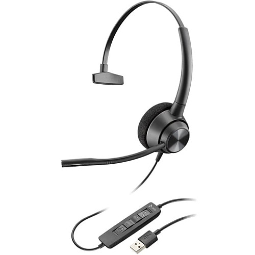 Гарнитура компьютерная моно On-ear Poly EncorePro 310, USB-A, всенаправленный, noise cancelling, черный