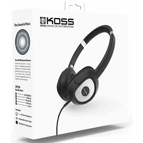 Навушники On-Ear Koss SP330, 3.5 mini-jack, 1.4м, Чорний