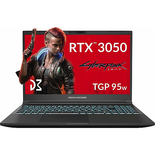 Ноутбук Dream Machines RG3050-15 15.6FHD IPS, Intel i7-13620H, 16GB, F1TB, NVD3050-4, DOS, черный