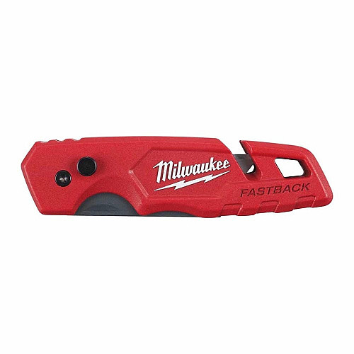 Нож строительный трапецевидный складной Milwaukee Fastback, лезвие 18мм, корпус комбинированный, и хранением лезвий