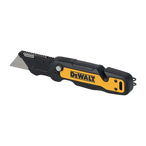 Нож строительный трапециевидный складной DeWALT, с фиксированным лезвием, корпус пластик, 82мм