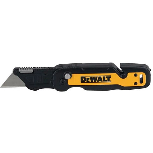 Нож строительный трапециевидный складной DeWALT, с фиксированным лезвием, корпус пластик, 82мм