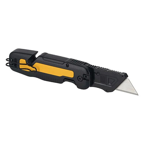 Нож строительный трапециевидный складной DeWALT, с фиксированным лезвием, корпус пластик, 82мм