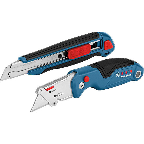 Ніж будівельний Bosch Professional складний трапецієподібний корпус пластик, сегментований корпус пластик, набір 2шт