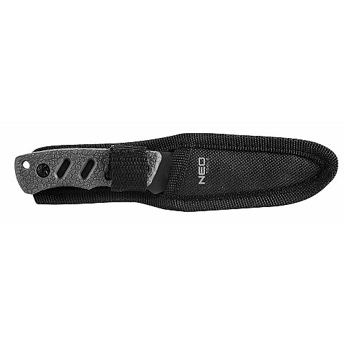 Нож тактический Neo Tools Bushcraft, 165мм, лезвие 94мм, 3Cr13, рукоятка TPR, нейлоновый чехол
