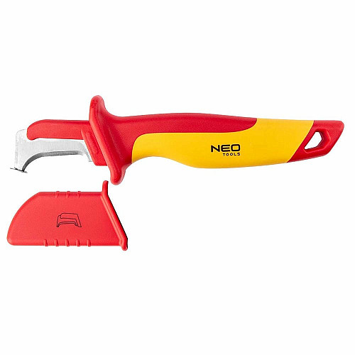 Нож монтерский Neo Tools, диэлектрический, для работ под напряжением 1000В, изогнутое лезвие, 180мм