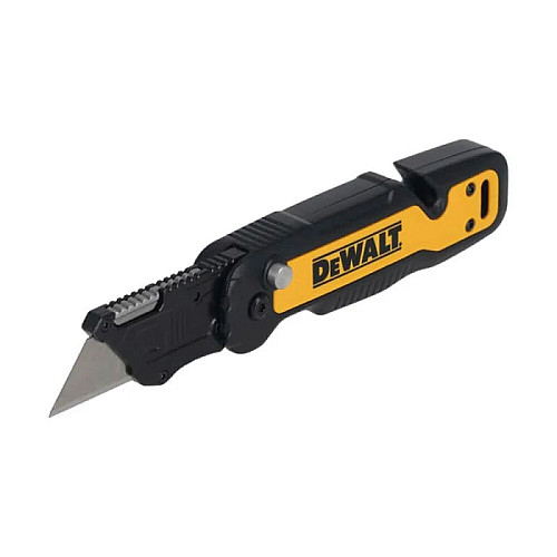 Нож строительный трапециевидный складной DeWALT, с фиксированным лезвием, корпус пластик, 82мм