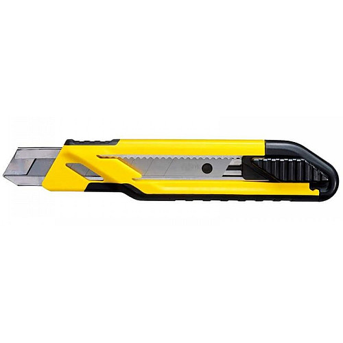 Ніж будівельний сегментований Stanley, лезо 18мм, корпус двокомпонентний, 3 леза в комплекті, 170мм