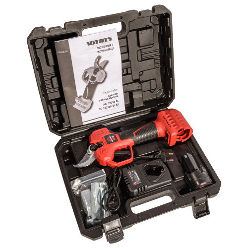 Секатор акумуляторний Vitals Master AG 1225ck BL Kit 12В 1х2А·год 25мм 20-30різ/хв 1.1кг