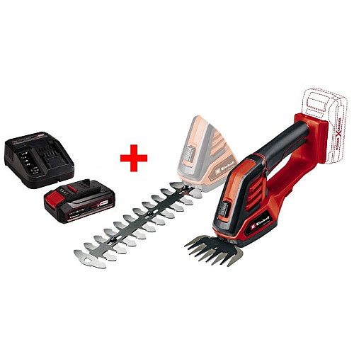 Ножиці для трави акумуляторні Einhell GE-CG 18/100 Li Kit 18В PXC акб 1х2.5А·год 10см крок різу 8мм 1.06кг