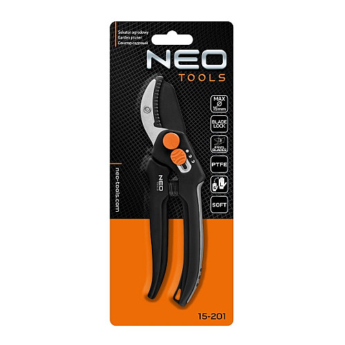 Секатор контактний Neo Tools, D різу 15мм, 185мм, 169г