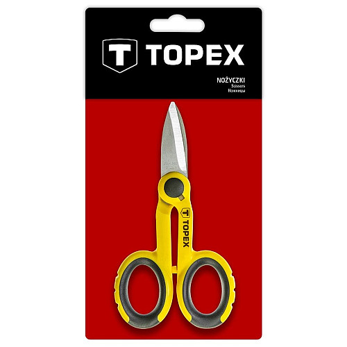 Ножиці універсальні TOPEX, тримач прогумований, 140мм