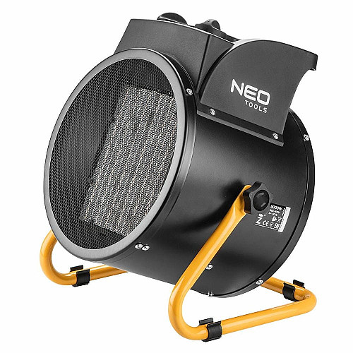 Тепловая пушка электрическая Neo Tools, 5кВт, 80м2, 588м3/ч, 380В, керамический нагрев. элемент (PTC), черный, 4.22 кг