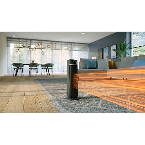 Тепловентилятор Philips 5000 Series, 20м2, 2000Вт, электр. упр-ния, 58 х 19.6 х 21.2см, керамический, дисплей, Wi-Fi, черный