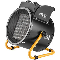 Теплова гармата електрична Neo Tools, 5кВт, 80м2, 588м3/год, 380В, керамічний нагрів. елемент (PTC), чорний, 4.22кг