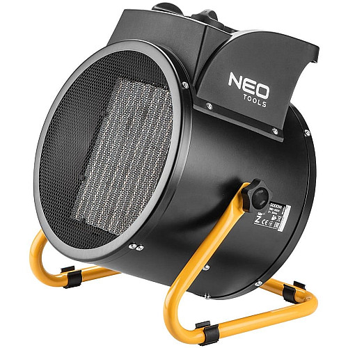 Тепловая пушка электрическая Neo Tools, 5кВт, 80м2, 588м3/ч, 380В, керамический нагрев. элемент (PTC), черный, 4.22 кг