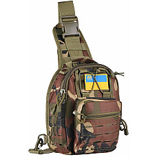 Сумка Слінг 2Е Tactical Laser Cut 2.5л, темний камуфляж
