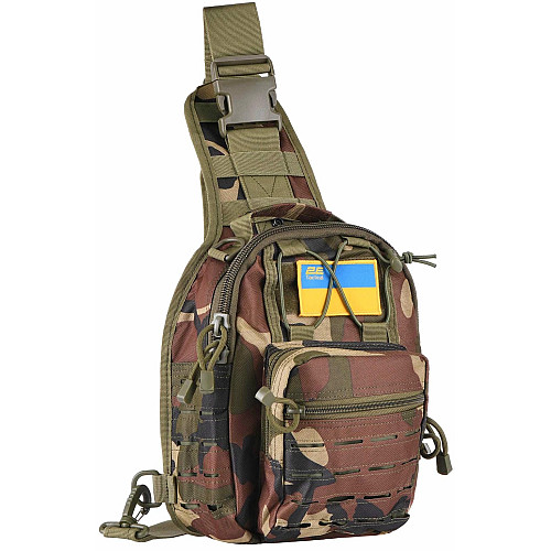Сумка Слінг 2Е Tactical Laser Cut 2.5л, темний камуфляж