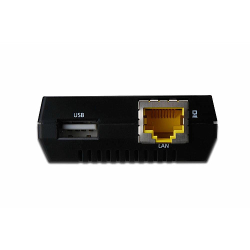 Принт-сервер DIGITUS Fast Ethernet, NAS, 1xRJ45, 1xUSB A 2.0