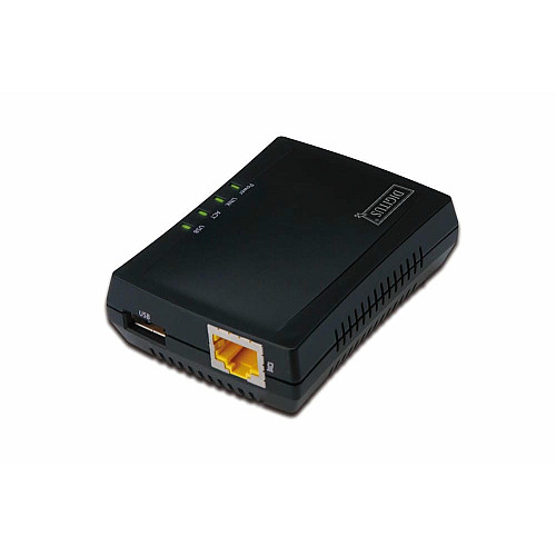 Принт-сервер DIGITUS Fast Ethernet, NAS, 1xRJ45, 1xUSB A 2.0