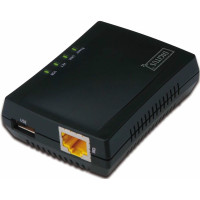 Принт-сервер DIGITUS Fast Ethernet, NAS, 1xRJ45, 1xUSB A 2.0