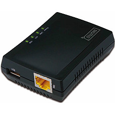 Принт-сервер DIGITUS Fast Ethernet, NAS, 1xRJ45, 1xUSB A 2.0