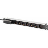 Пристрій розподілу електроживлення DIGITUS 1U, 7xSchuko, 16A, 250V, автомат, вилка Schuko