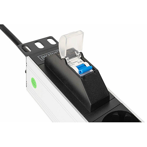 Устройство распределения электропитания DIGITUS 1U, 7xSchuko, 16A, 250V, автомат, вилка Schuko