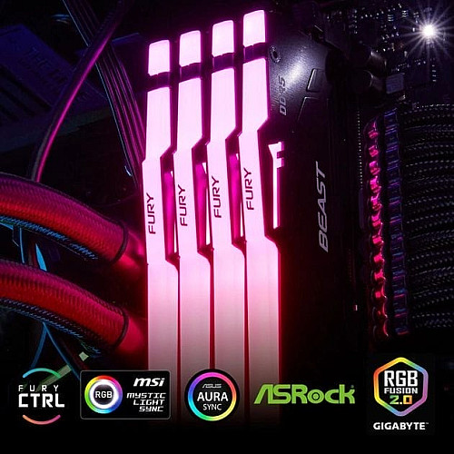 Пам'ять ПК Kingston DDR5 16GB 5600 FURY Beast  RGB