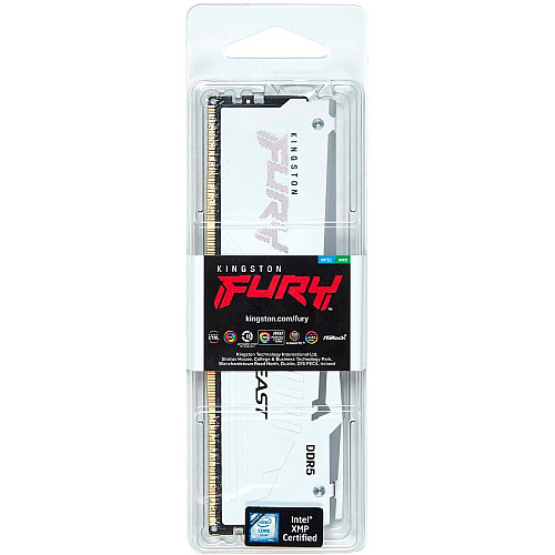 Пам'ять ПК Kingston DDR5 32GB 5600 FURY Beast  RGB XMP Білий