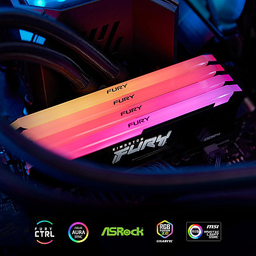 Пам'ять ПК Kingston DDR4 32GB KIT (16GBx2) 3200 FURY Beast RGB
