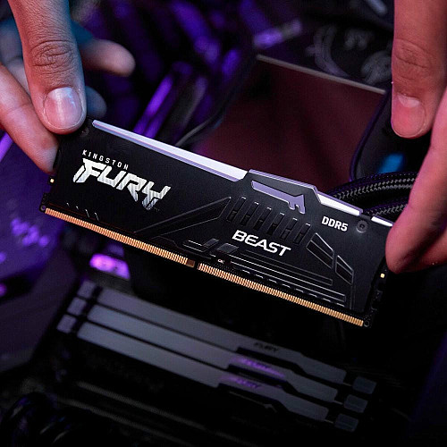 Пам'ять ПК Kingston DDR5 64GB KIT (32GBx2) 5200 FURY Beast RGB