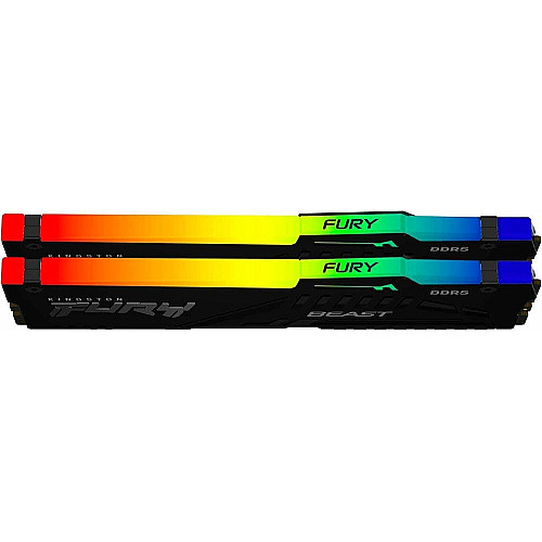 Пам'ять ПК Kingston DDR5 64GB KIT (32GBx2) 5600 FURY Beast RGB XMP