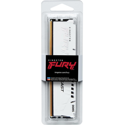Пам'ять ПК Kingston DDR5  16GB 6000 FURY Beast EXPO Білий