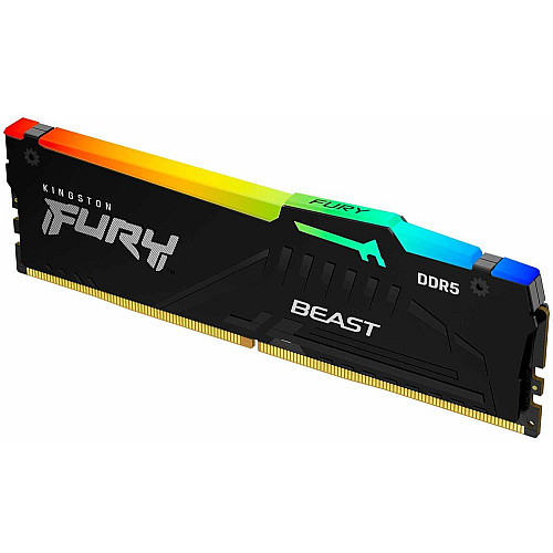 Пам'ять ПК Kingston DDR5 64GB KIT (32GBx2) 5600 FURY Beast RGB XMP