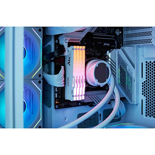 Пам'ять ПК Kingston DDR5 32GB 5600 FURY Beast  RGB XMP Білий